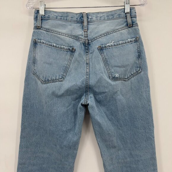 FRAME Le Jane Crop Distressed High-Rise Light wash Straight Jeans Women’s 25 - Picture 5 of 12